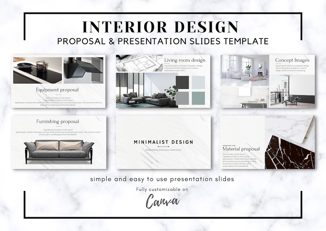 Minimalist Interior Design Presentation Template Pack Includes