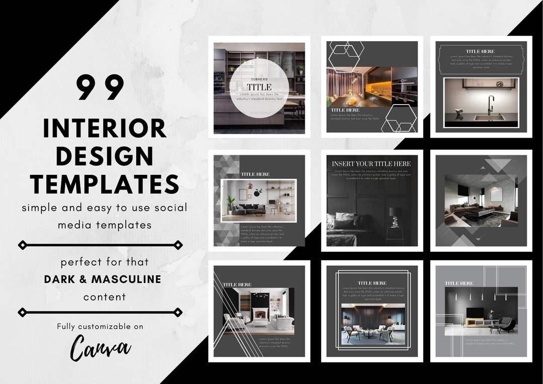 Instagram Post Templates, Interior Design, Canva, Social Media ...