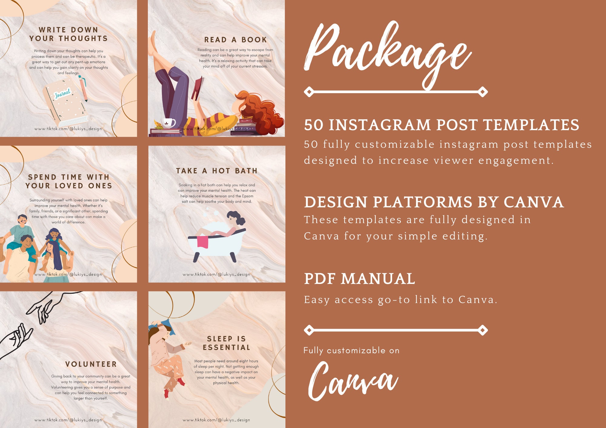 Wellness Instagram Templates for Health Coaches | Psychologist ...