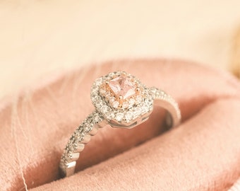 Gold Pink cz Ring, Bezel Diamond crystal Ring, Gold Ring, Gold Zirconia Ring, Vintage Ring, Dainty Ring, Promise Ring, Wedding Ring