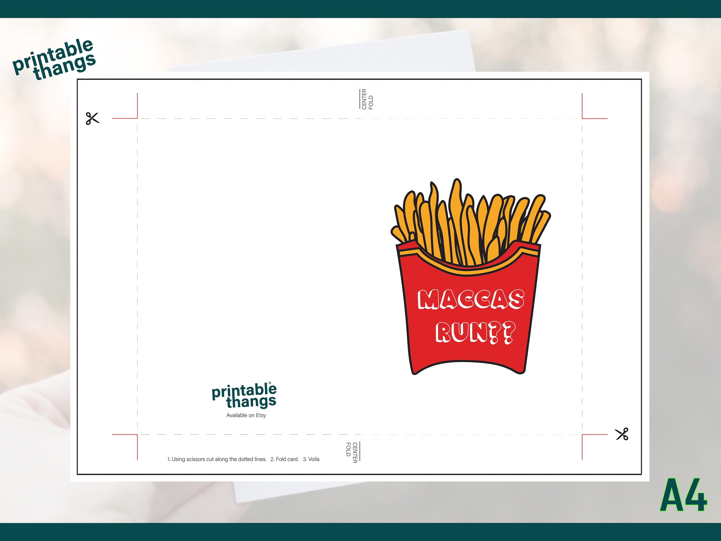 Maccas | Birthday Card | Printable | PDF | JPG | - Etsy