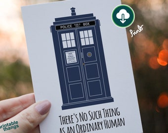 Doctor Who | Tardis | Birthday Card | Printable | PDF | JPG |