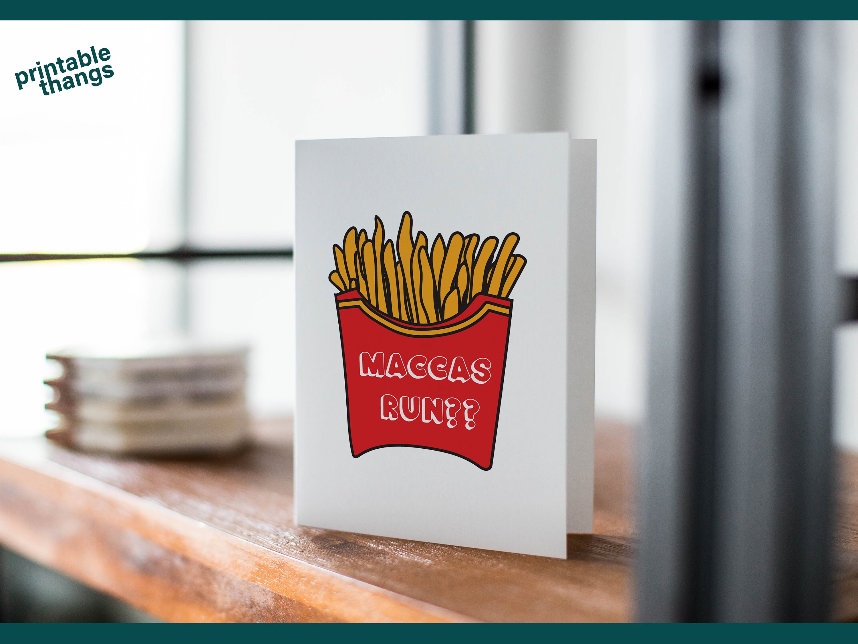 Maccas | Birthday Card | Printable | PDF | JPG | - Etsy