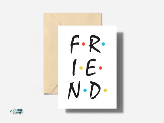 Friends Birthday Card Printable PDF JPG - Etsy
