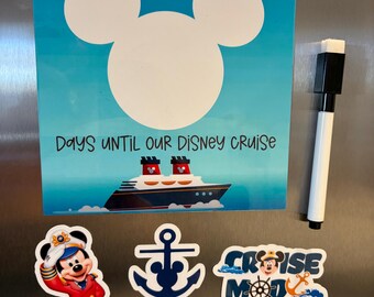 Disney Cruise Countdown Magnet + Dry Erase Marker | Cruise Door Decor | Vacation Countdown | Family Vacation
