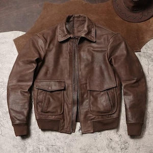 Vintage Brown Distressed Leather Jacket - Classic Biker