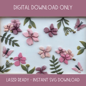Nom de fleur SVG prêt pour le laser SVG, signe de pépinière de fleurs bohèmes, signe de nom encadré SVG, modèle de chambre de bébé en téléchargement numérique, coupe d'une seule ligne