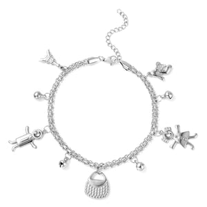 Princess Bell Charm Anklet in Stainless Steel