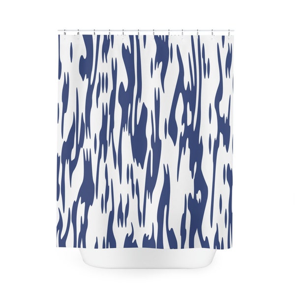 Navy Shower Curtain Etsy