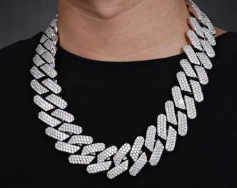 Heavy 30MM Cuban Link Chain and Bracelet Iced Out Miami Cuban