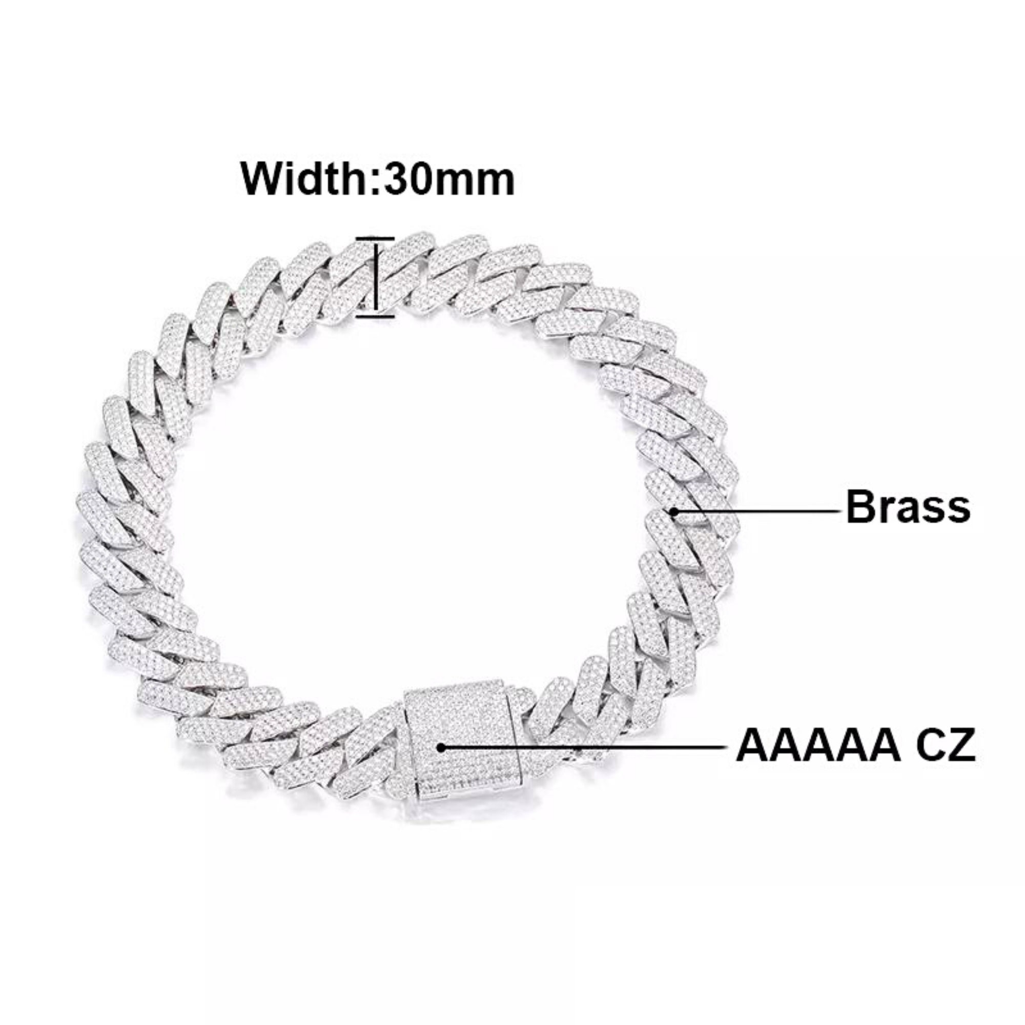 Heavy 30MM Cuban Link Chain and Bracelet Iced Out Miami Etsy