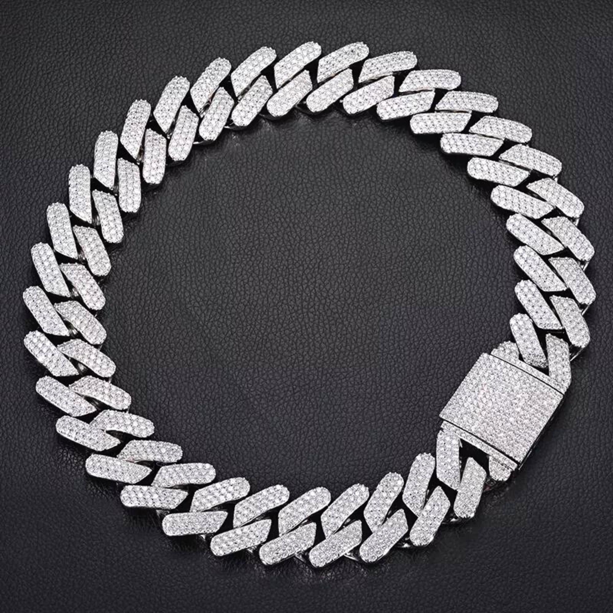 Heavy 30MM Cuban Link Chain and Bracelet Iced Out Miami Etsy