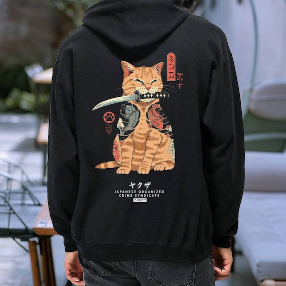 Japanese Cats Hoodie Japanese Style Hoodies Unisex Hoodie - Etsy
