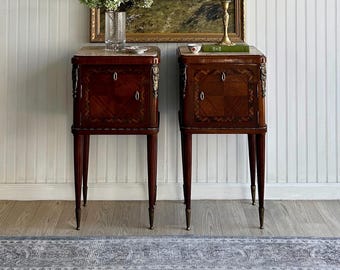Antique French Marble Top Nightstands
