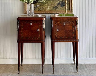 Antique French Marble Top Nightstands