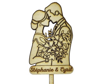 Cake Topper Personnalisable pour Fiançailles ou Mariage - La touche finale pour un gâteau mémorable