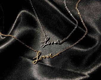 stainless steel lover necklace// zarnel.com