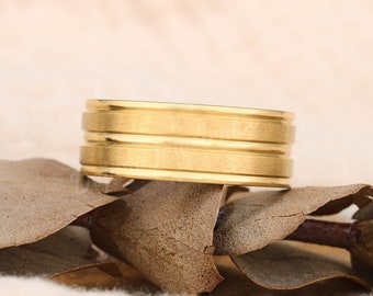 Anello fascia quadrato personalizzabile in oro bianco 18Kt