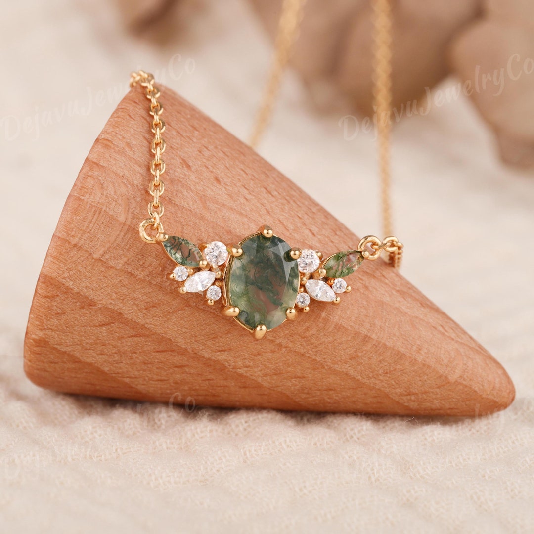 •AEON• moss agate + oxidized silver necklace (18
