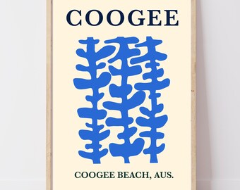Coogee Beach Sydney Print | Retro Australian Coastal Wall Art | Sydney Gift | A4 A3 A2+ Digital Download