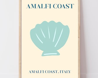 Amalfi Coast Print | Italian Wall Art, Retro Illustration | Housewarming Travel Gift | A4 A3 A2 Digital Download