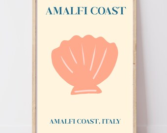 Amalfi Coast Print | Italian Wall Art, Retro Illustration | Housewarming Travel Gift | A4 A3 A2 Digital Download