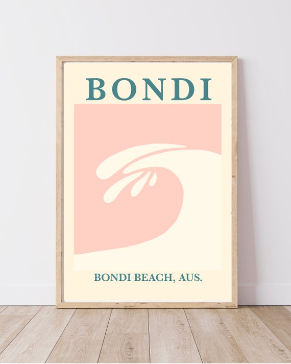 Bondi Beach Print Pink DIGITAL DOWNLOAD PRINTABLE Wall Art Etsy