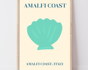 Amalfi Coast Print | Italian Wall Art, Retro Illustration | Housewarming Travel Gift | A4 A3 A2 Digital Download