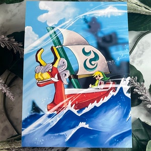 Dragon Boat Art Print, Nerdy Art Print, Gamer Art Print, TLOZ Inspired, Zelda Inspired