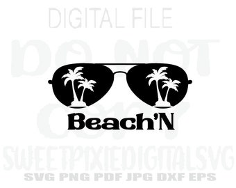 Beach'N Svg. Direkt digital nedladdning. Digital fil. Sublimering. Cricut-klippfil. Svg. Png. Pdf. Jpg. Dxf. Eps.