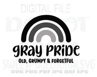 Grå stolthet Svg. Rolig Svg. Direkt digital nedladdning. Digital fil. Sublimering. Cricut-klippfil. Svg. Png. Pdf. Jpg. Dxf. EPS