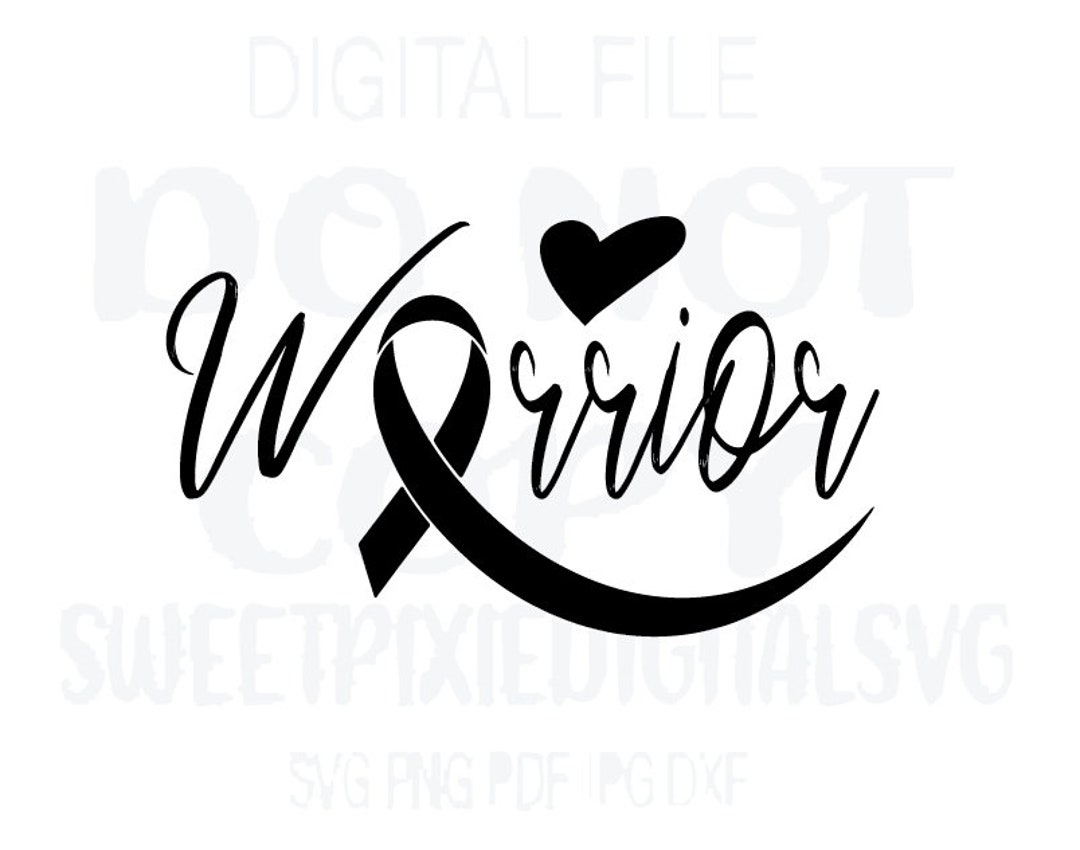 Awareness Ribbon Svg. Warrior Ribbon Svg. Instant Digital Download