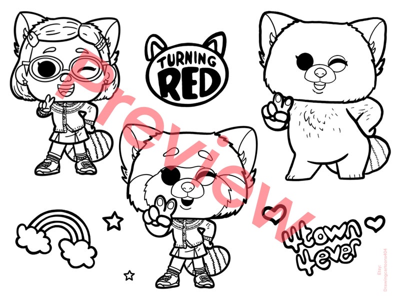 Turning Red coloring pages