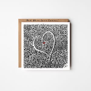 Unique Hand-Drawn Valentine's Day Card - Express Your Love with a Whimsical Monochrome Design!Boyfriend,Husband,Secret admirer,all occasions