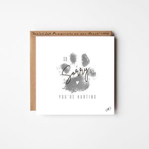 Pet Sympathy Card,Pet Memorial Gift,Pet Loss Remembrance,Pet Remembrance,Pet Grief, Pet Condolence,Sorry for your loss,Actual Dogs Paw Print