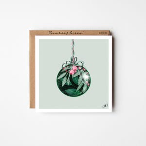 Australian Christmas Card, Baubles, Gumleaves, Australian Native Flowers,Minimal Simple card, xmas card,Eucalyptus,Australian Native Gumnuts