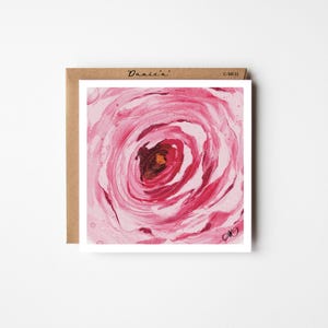 All Occasion Greetings Card,Pink Rose,Birthday Card for her,Thank you Card,Mother’s Day Card,Unique Hand Drawn Art Card