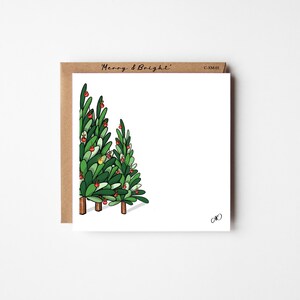 Christmas Tree Greeting Card,Happy Holidays,Minimal Simple xmas card, traditional xmas card