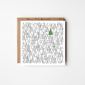 Christmas Xmas Greeting Card,black and white card,Minimal Simple card,Ink drawing,traditional Christmas Star
