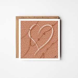Valentine's Day I love you Card with hand drawn Love Heart, Typography, Hand Lettering, All Occasions Greeting Card