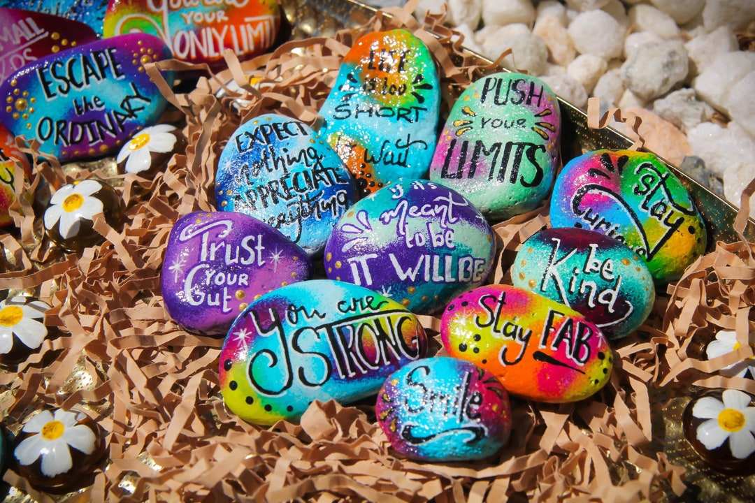 Positivity Pebbles With Optional Personalization | Affirmation Rocks ...