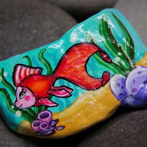 Hand Painted Acrylic Fish Rock
