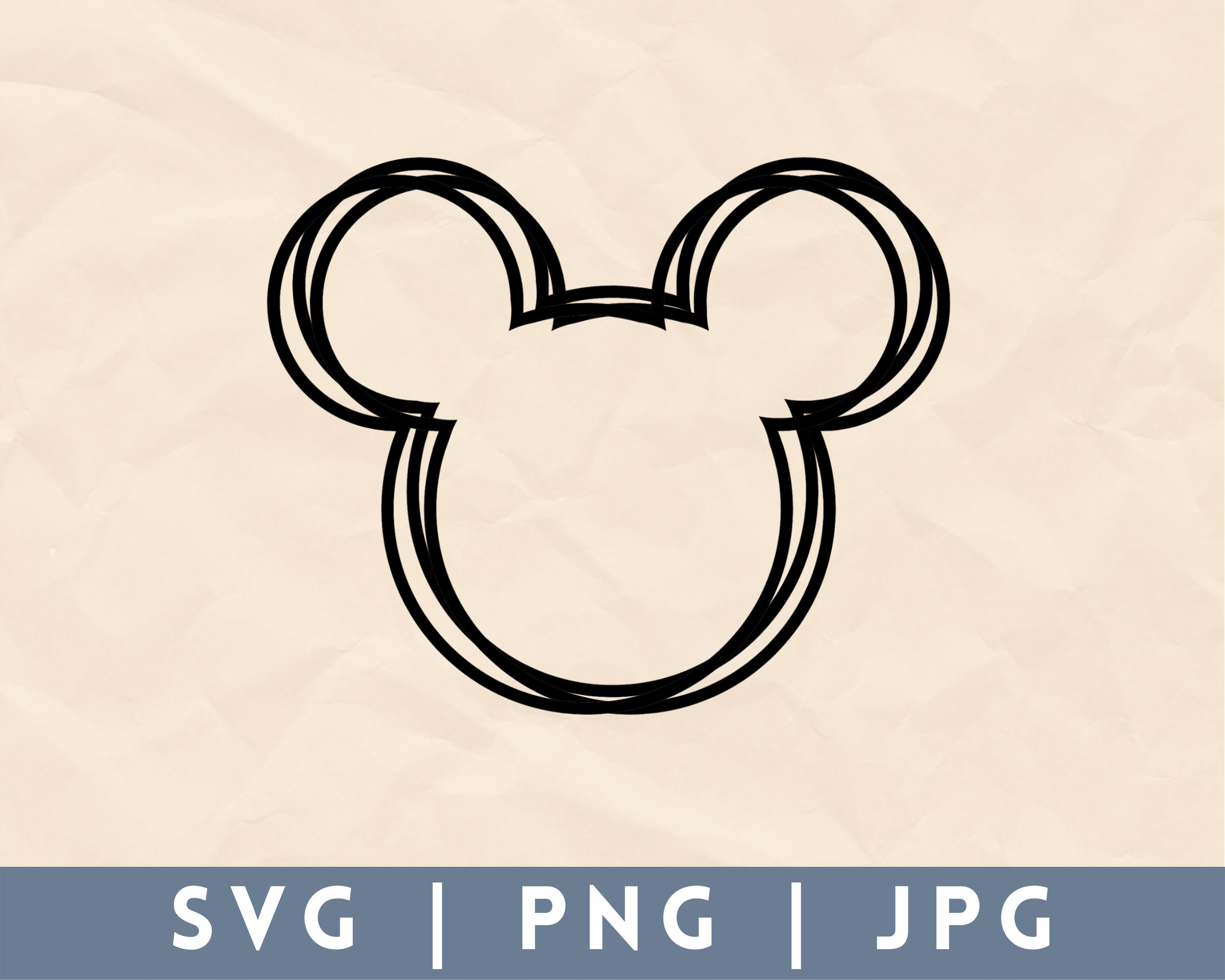 Mickey Head Scribble Svg Png Jpg Cut File Silhouette - Etsy