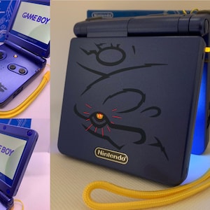 Kyogre “Primal Kyogre” Custom Gameboy Advance SP GBA Sp Bundle w/ IPS V2 Screen, 900mAh battery, Charger, Game , Custom Power Led & Eye