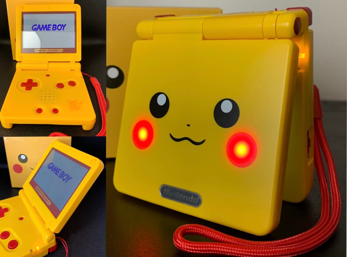 Pikachu cheekachu Custom Gameboy Advance SP Bundle W/ IPS V2 - Etsy