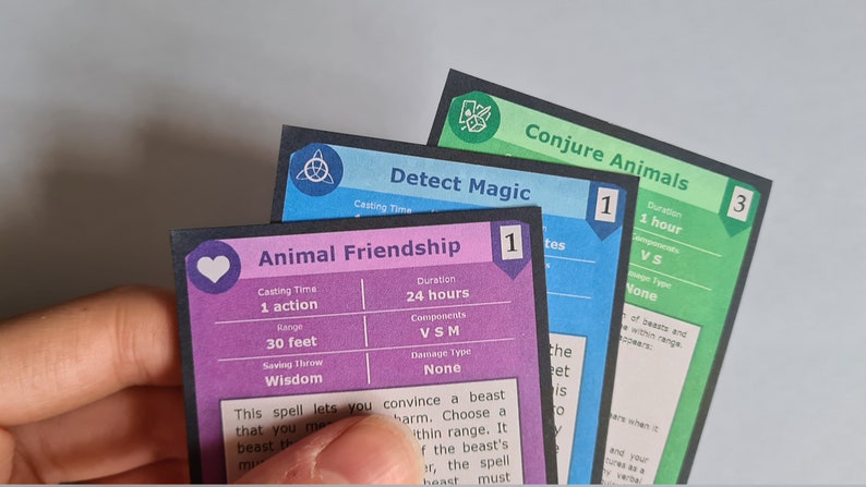 Paladin D&amp;D 5e Spell Cards | Custom Printable - Etsy