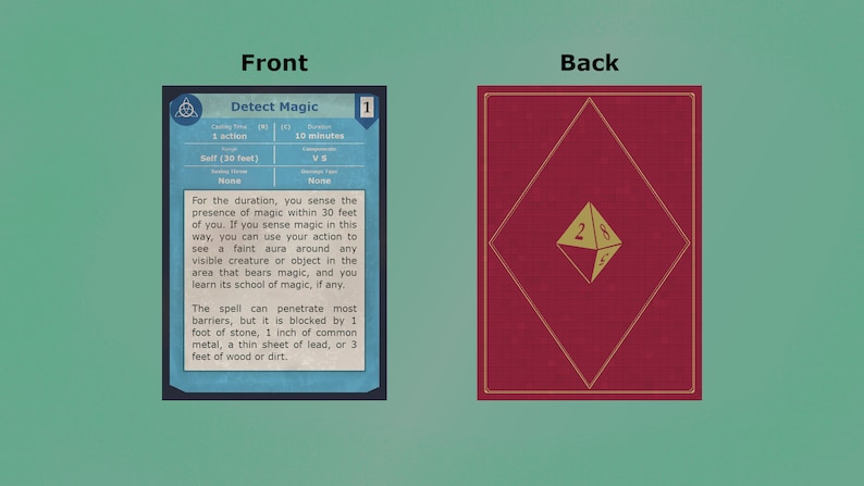 Paladin D&D 5e Spell Cards | Custom Printable - Etsy