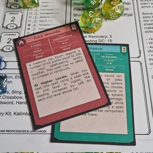 Paladin D&amp;D 5e Spell Cards | Custom Printable - Etsy