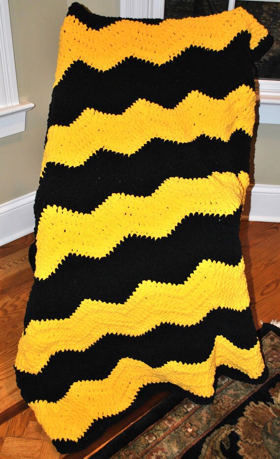 University of Iowa.  Black and Gold.  Handmade to order, custom design, dorm room decor, one-of-a-kind.