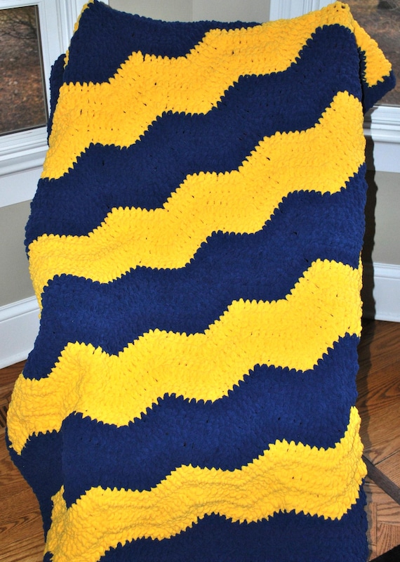 University of Michigan.  Blue and Maize/Yellow/Gold.  Handmade to order, custom design, dorm room decor, one-of-a-kind.